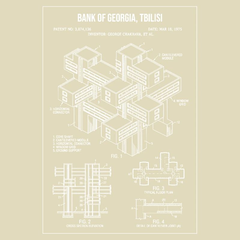 Conception du plan de la Banque de Géorgie à Tbilissi