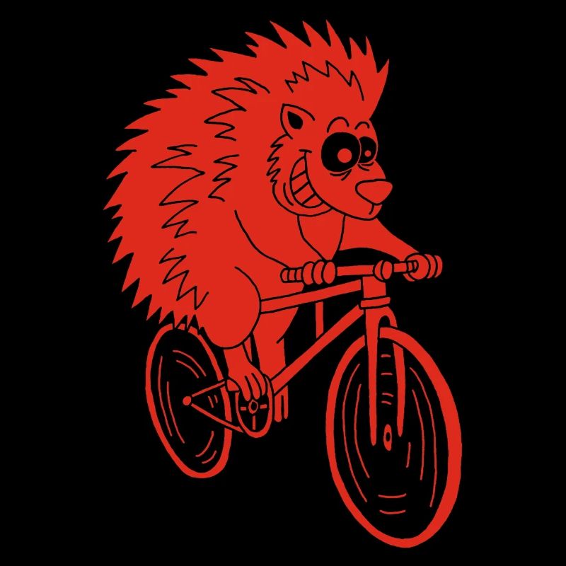 hérisson rouge à vélo