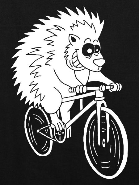 hérisson blanc à vélo