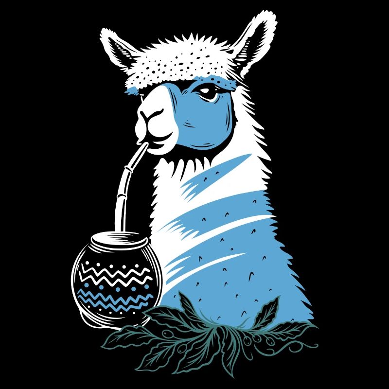 Yerba Mate Alpaka genießt Mate Tee