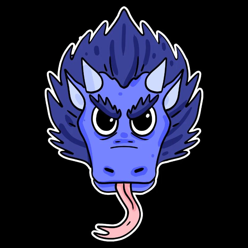 Cartoon Dragon Blue