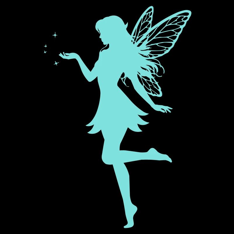 Fairy silhouette with stars