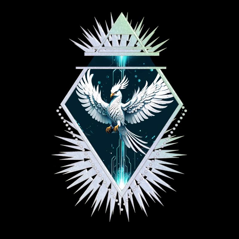 Wonderful white fantasy phoenix.