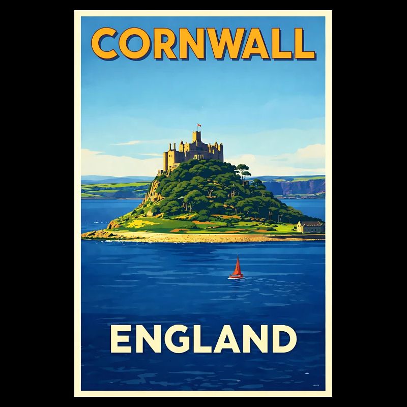 Cornwall England – Retro Reiseposter
