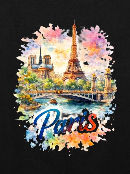 Silhouette aquarelle de Paris