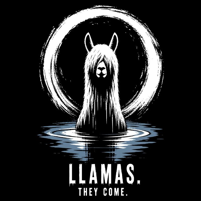 Llamas They Come Horror Lama Design