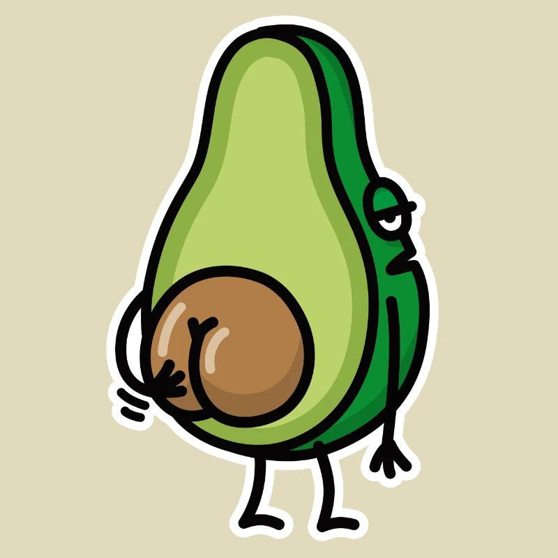 Funny avocado butt scratching ass gift idea