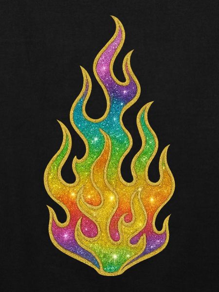 Rainbow Flames Glitter
