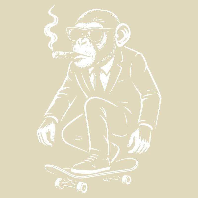 Dapper Monkey on Skateboard