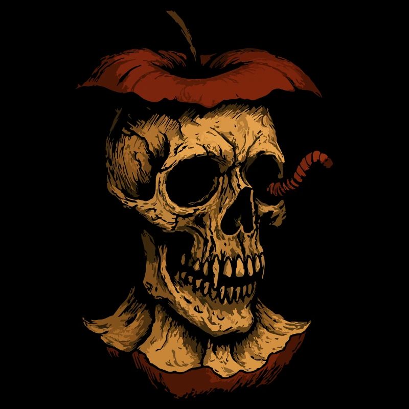Dark Apple Skull