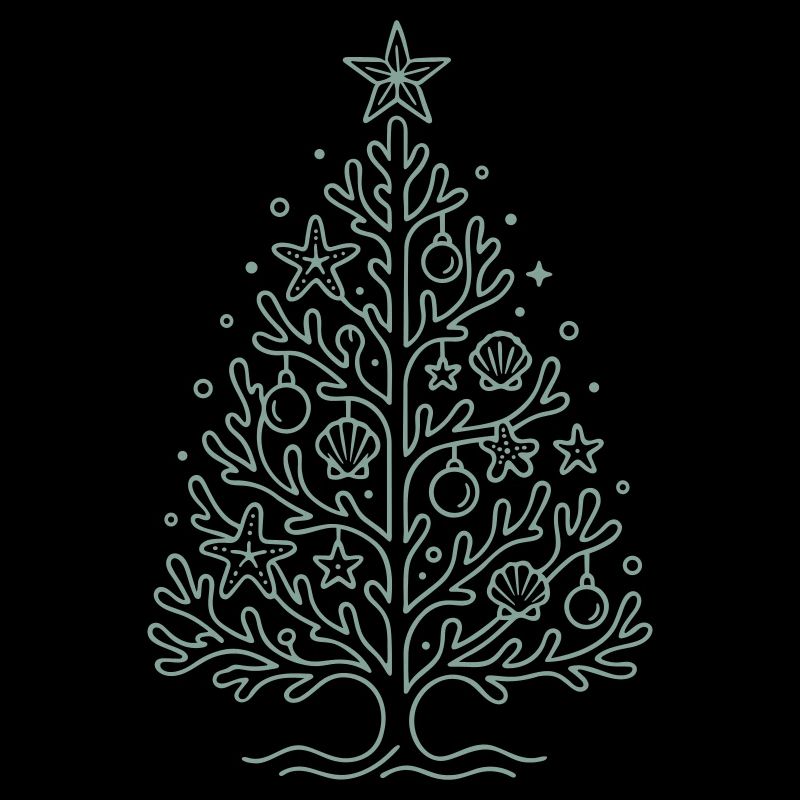 Maritime Christmas Christmas Tree with Shells