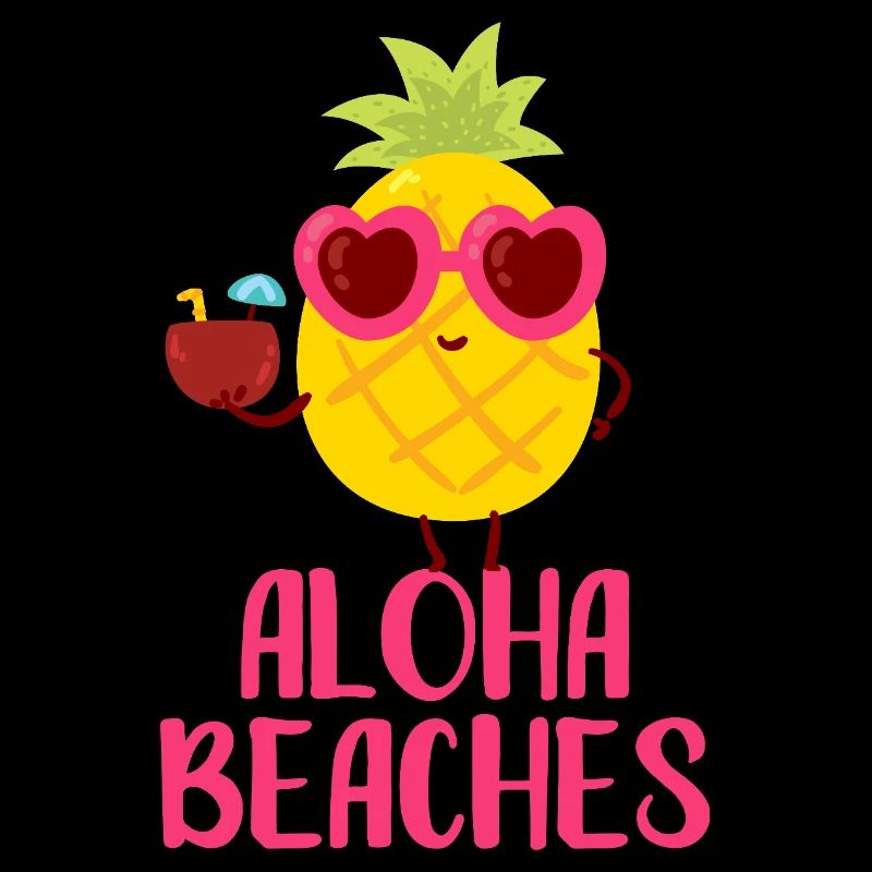 Aloha Beaches Cool Pineapple Beach Holiday Summer Motif