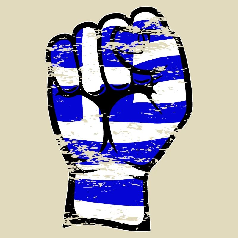 Grèce Drapeau Poing Main Utilisé Symbole