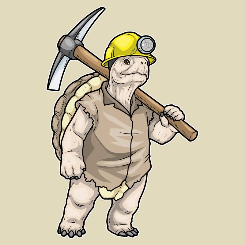 turtle miner pickaxe mining