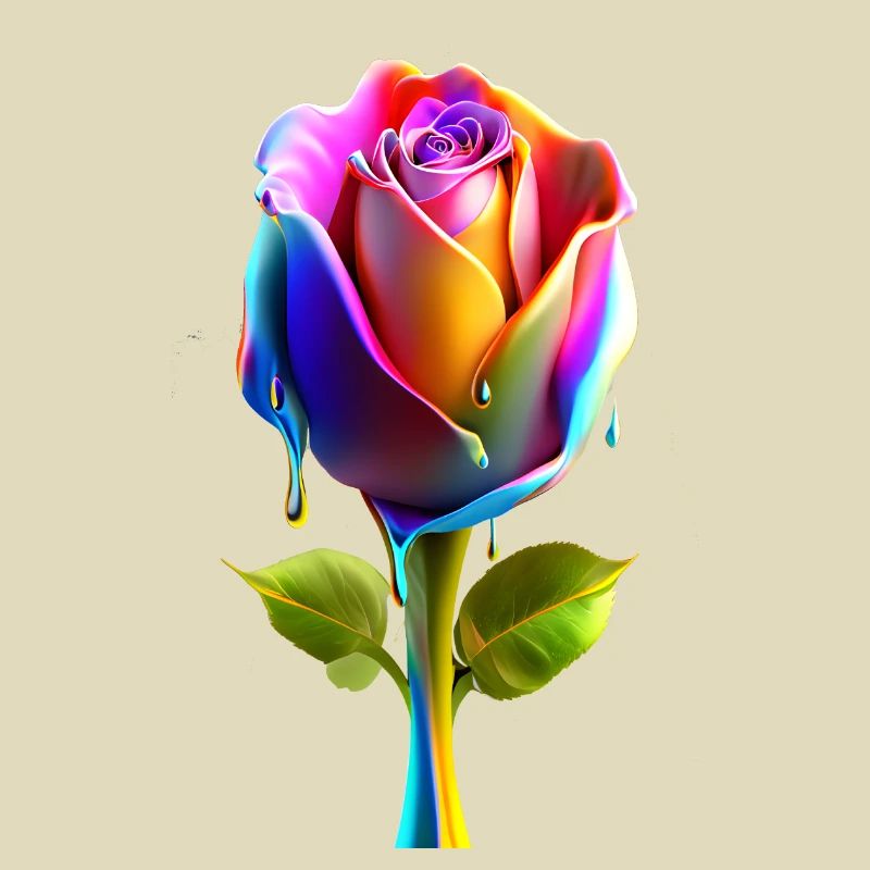 A rose with bold gradient colors 3D