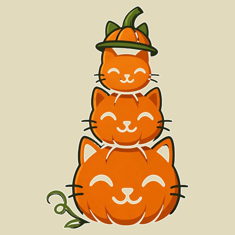 Happy Pumpkin Cat Stack
