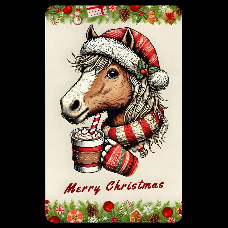 Cheval de Noël au chocolat chaud