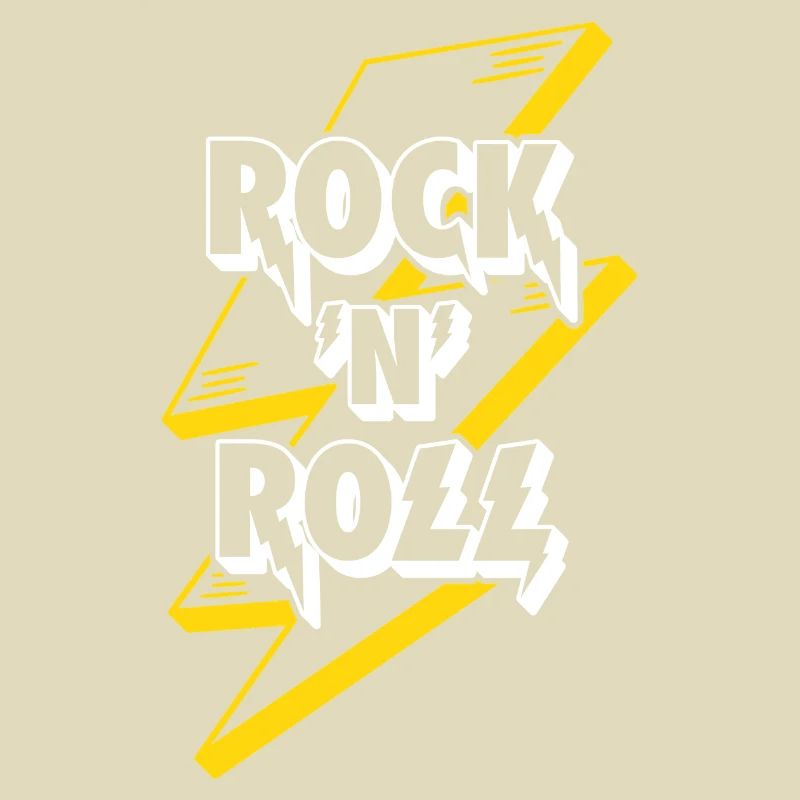 Rock'n'Roll Text Logo mit Blitz