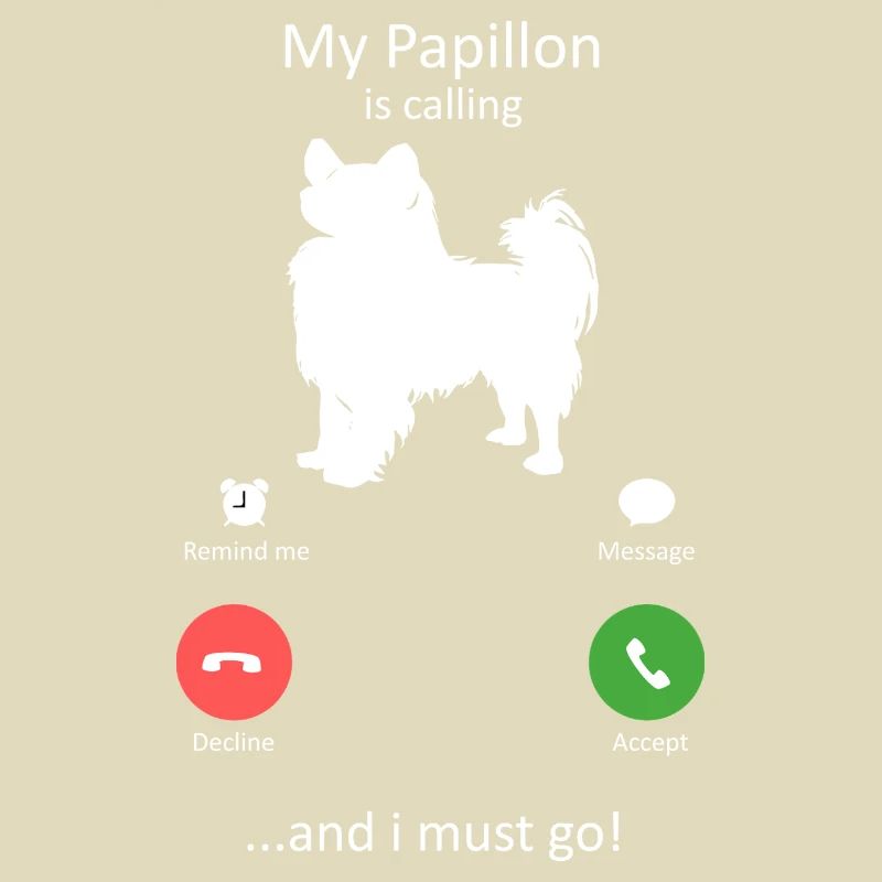 Interface de téléphone intelligent Papillon Dog Calling