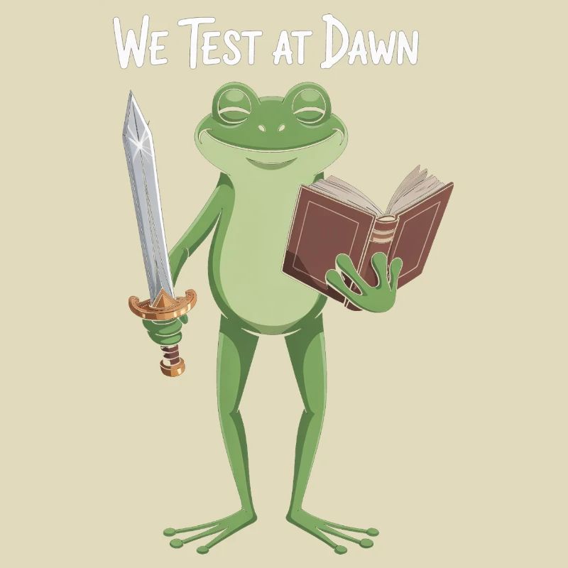 Grenouille de Test de l’Aube : Épée & Livre