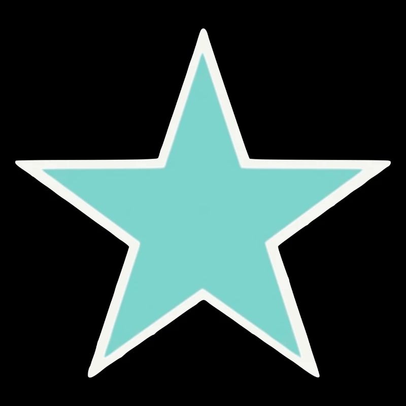 Turquoise star with white border