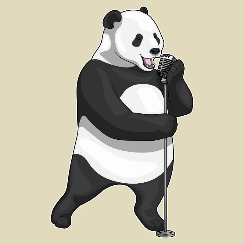 Panda Singer Chant au micro