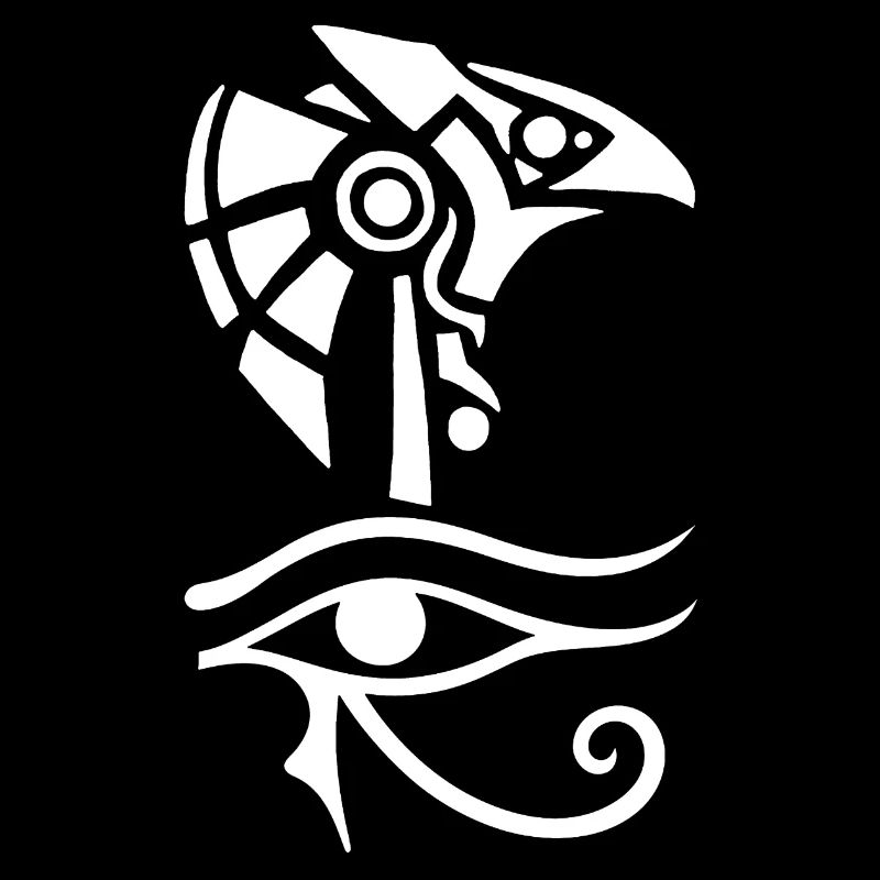 Dieu égyptien et oeil d'Horus (blanc)