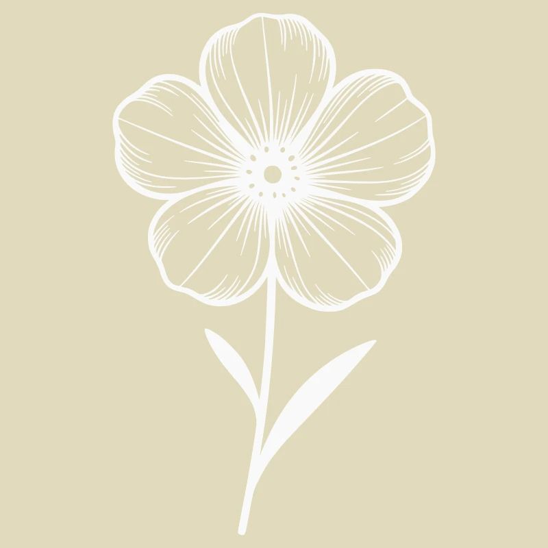 Fleur blanche graphique - variable de couleur