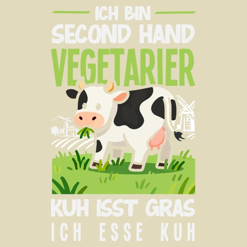 Second Hand Vegetarier Kuh Isst Gras Fleisch