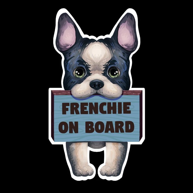 Sticker bouledogue français à bord
