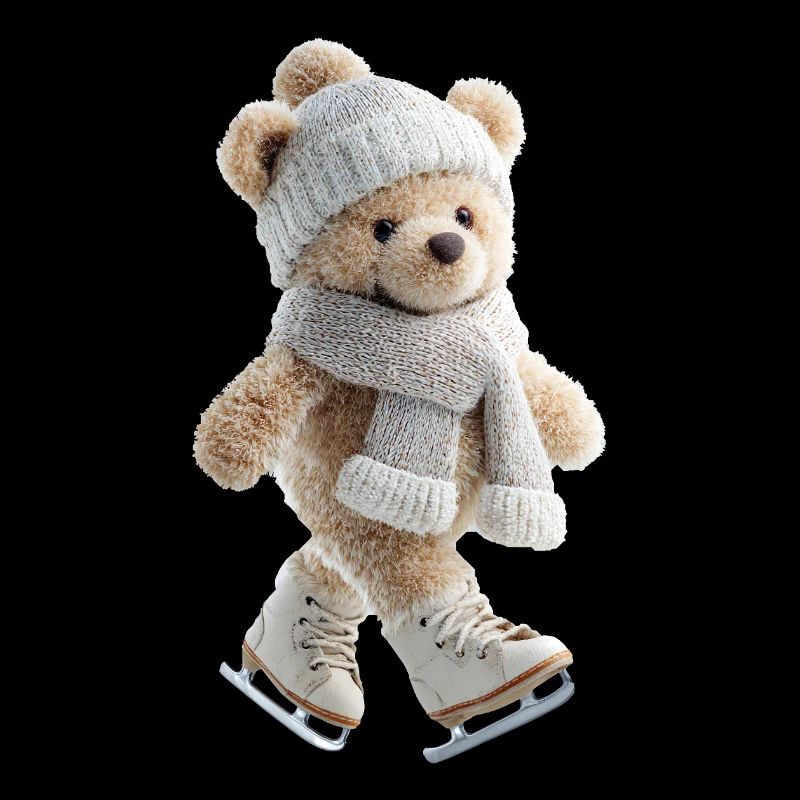 Ours en peluche glacée avec chapeau et écharpe