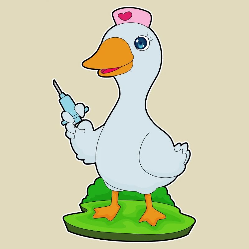 Seringue d’infirmière de canard