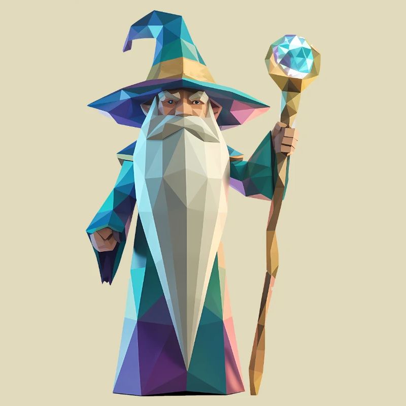 Wise Wizard - Cool Low Poly Logo