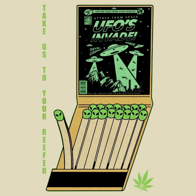 UFO Invasion Vintage Poster Design