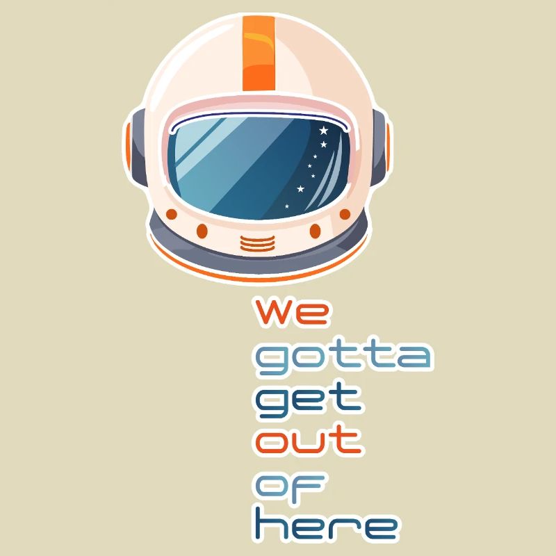 Casque spatial rétro : nous devons sortir d’ici