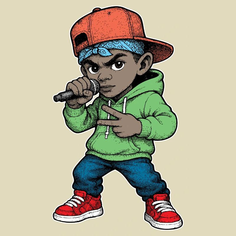 Junger Rapper-Junge mit Mikrofon