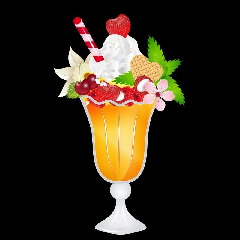 Coupe glacée fruitée à la crème et à la gaufre