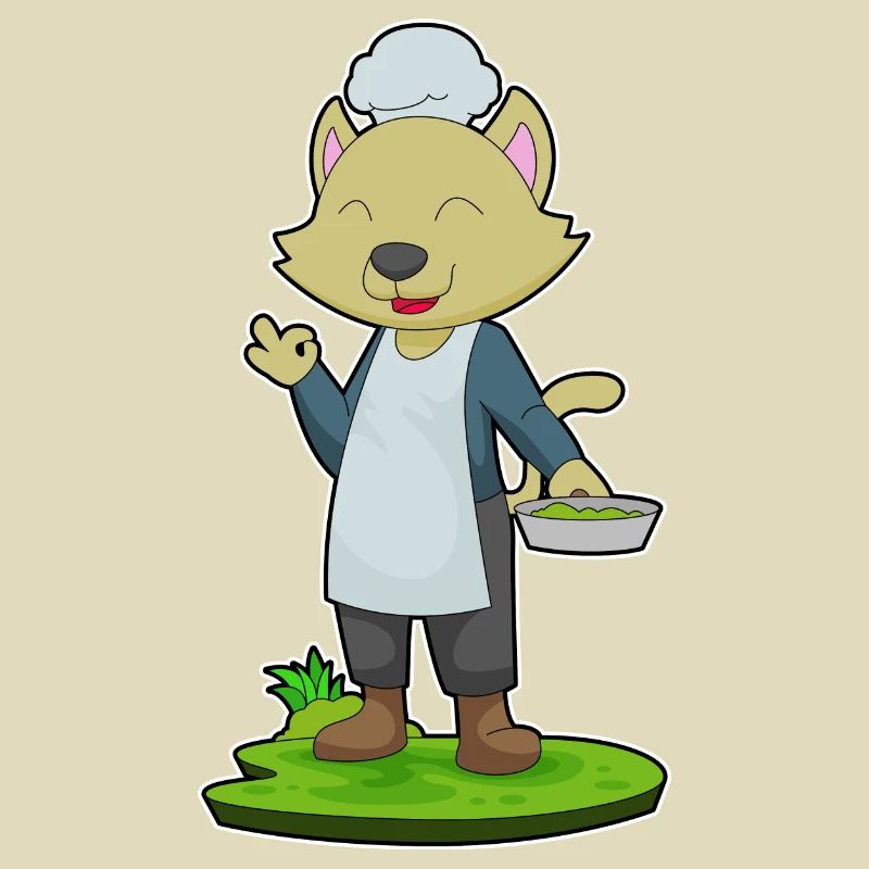 Cuisson à la poêle de cuisine pour chat