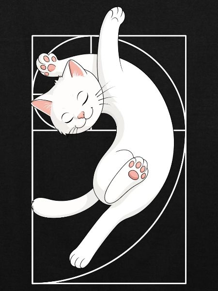 Fibonacci-Spirale Katze