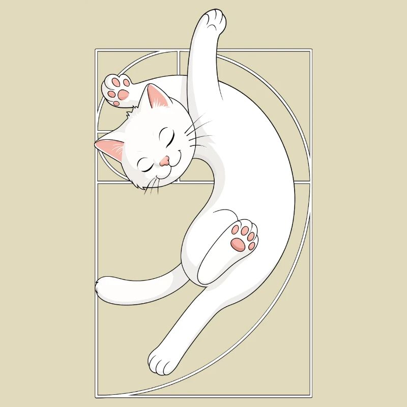 Fibonacci-Spirale Katze