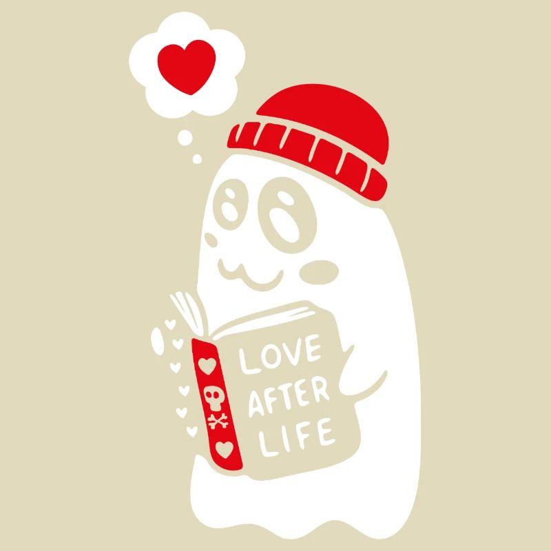 Cute Ghost Reading Romantic Book