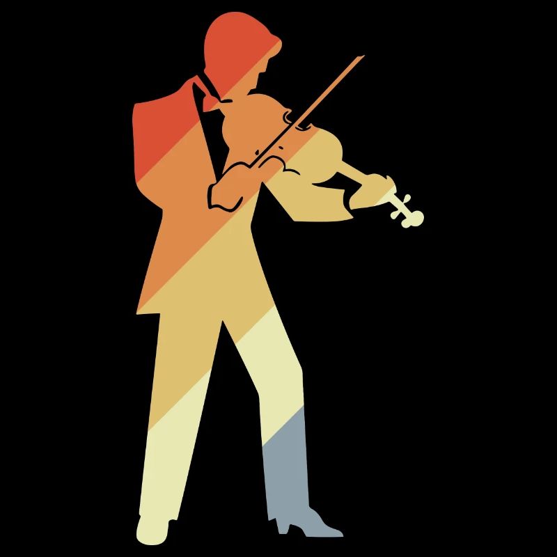 Retro Violin Player Graphic
