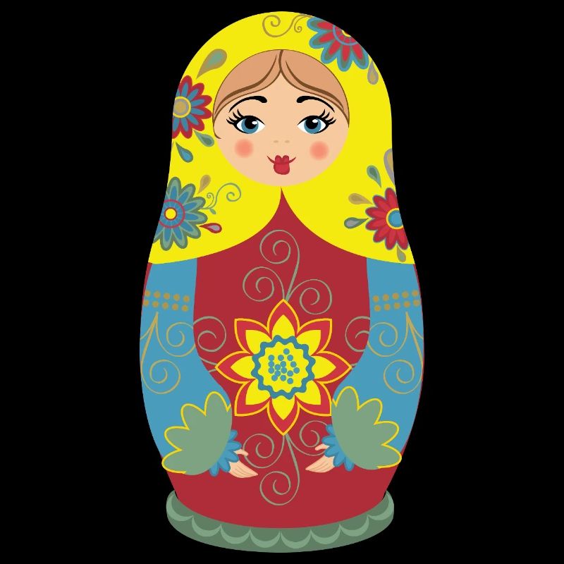 Matryoshka with floral patterns