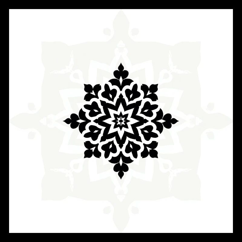 Motif complexe de mandala noir et blanc
