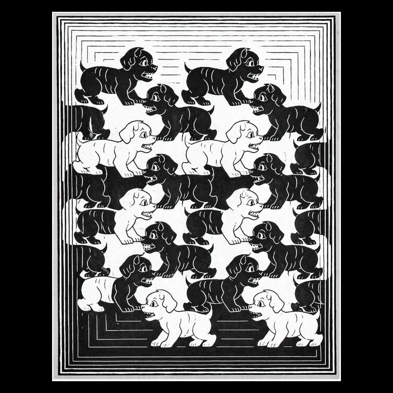 Dackelwelpen im monochromen Muster
