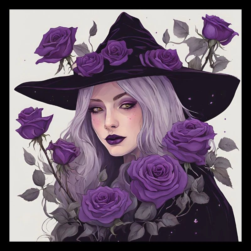 Mystic Witch with Violet Roses