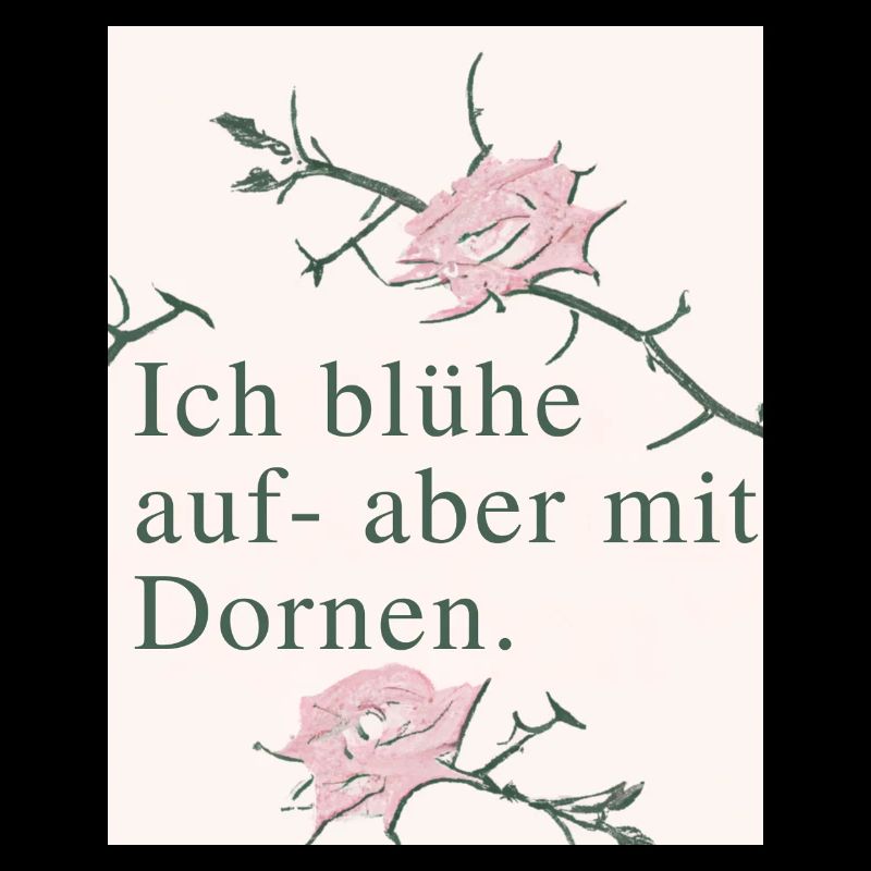 Blumenmotto mit Dornröschen-Design
