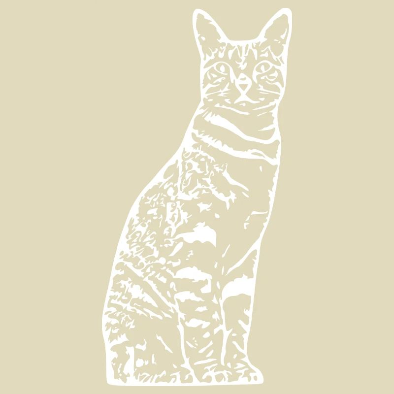 Cat White Silhouette Gift Cat Lover