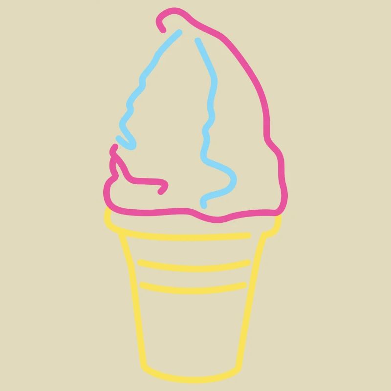 Glace molle colorée