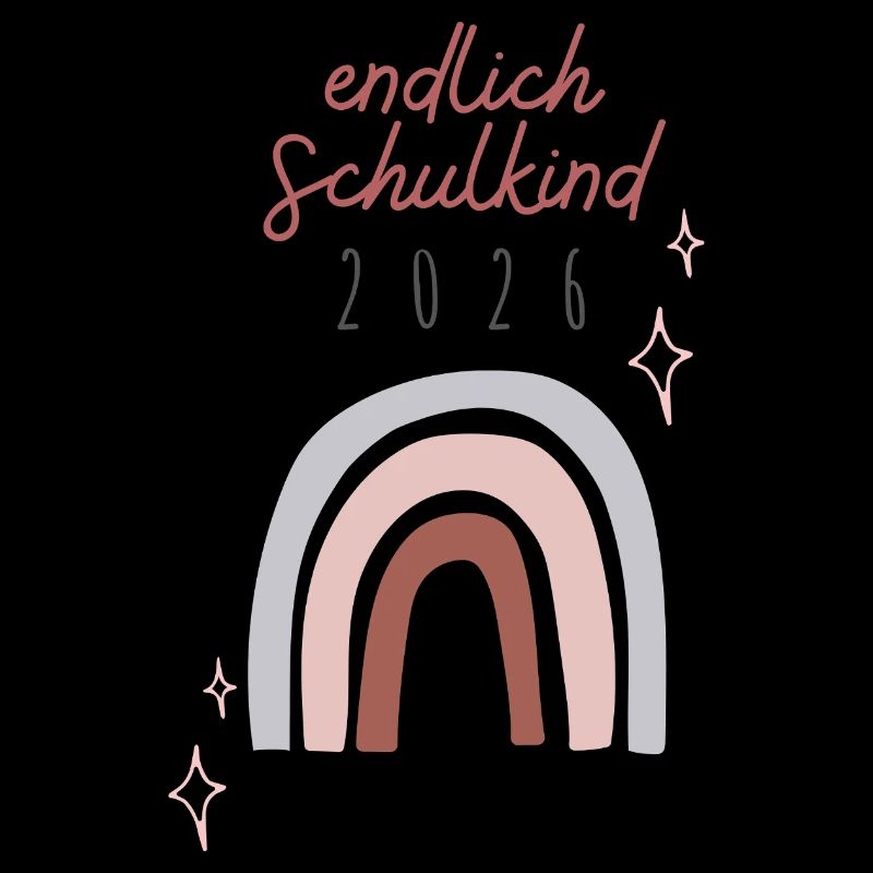 Endlich Schulkind 2026 Regenbogen Schuleinführung 